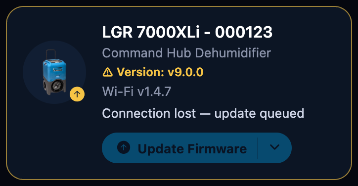 Card after the connection dropped mid-update